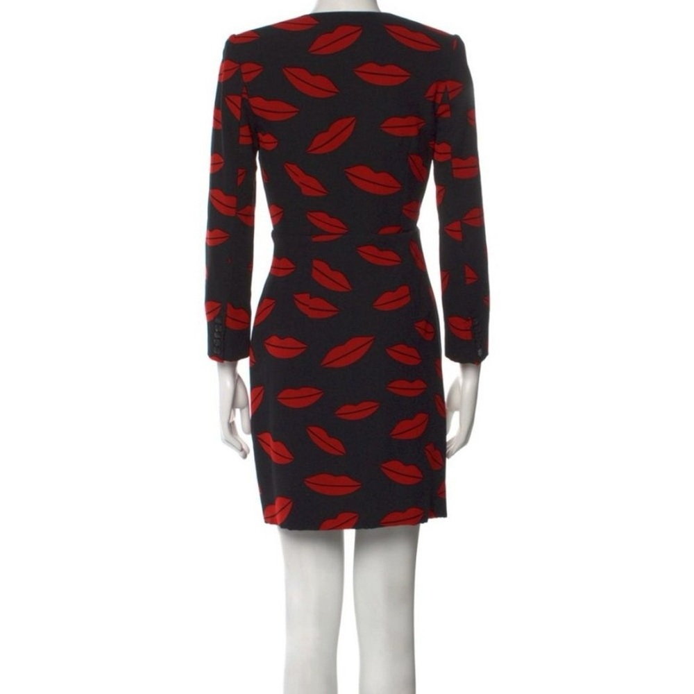 Saint Laurent Black and Red Lip Pattern Dress - Picture 3 of 14